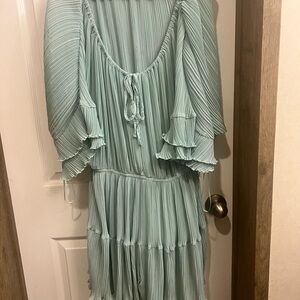 Whitebirch Pleated Mint Green Romper
